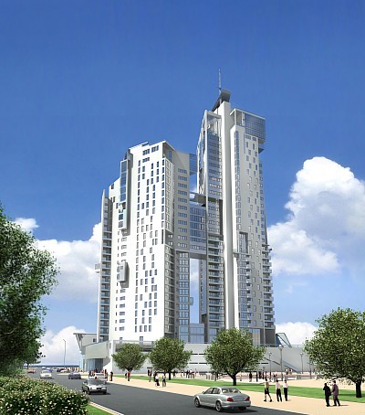 Sea Towers widok od strony ul.Derdowskiego